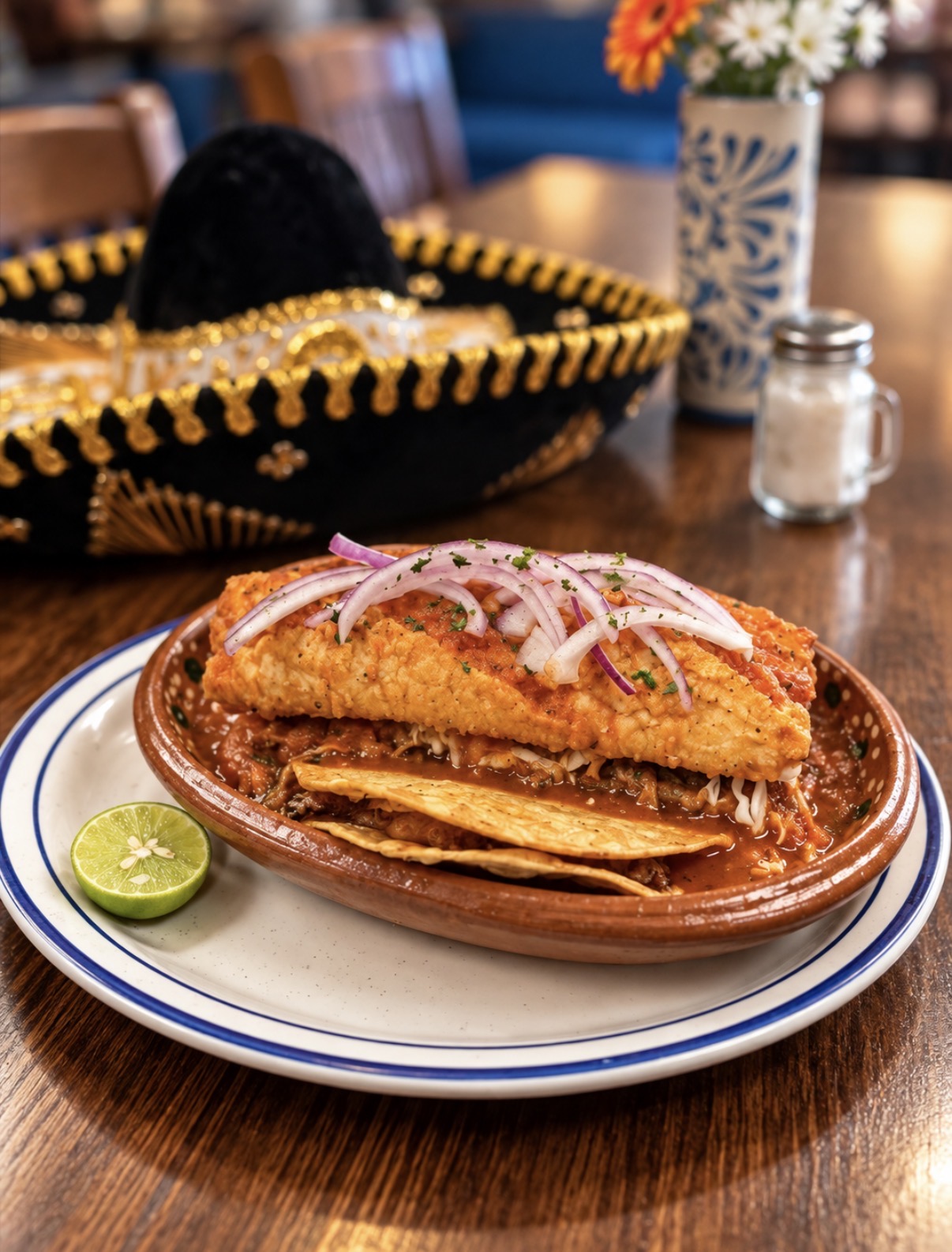 Torta Guadalajara at La Palapa Mariscos Bar.